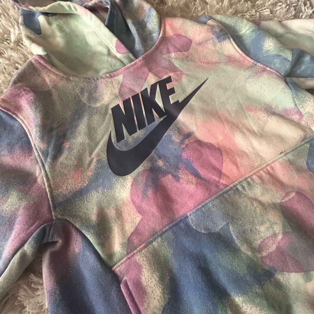 Nike Multicolor Tie-Dye Girls Spring Hoodie
